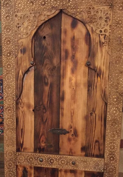 Prachtige oude houten deur poort paneel vintage Oosters houtsnijwerk urban Wandpaneel decoratie landelijk stoer vintage industrieel